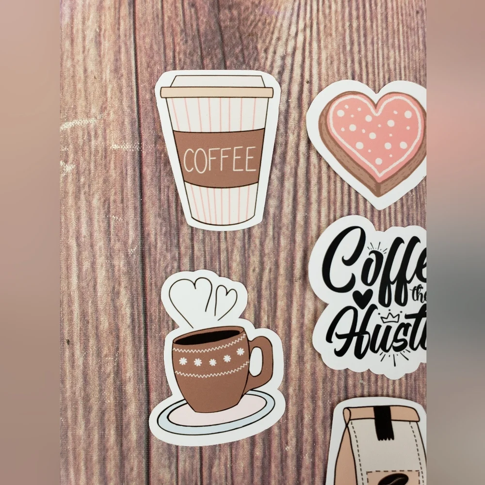 Lot of 7 Girl Boss Planner Stickers - Coffee Lover and Hustle Die Cut Stickers